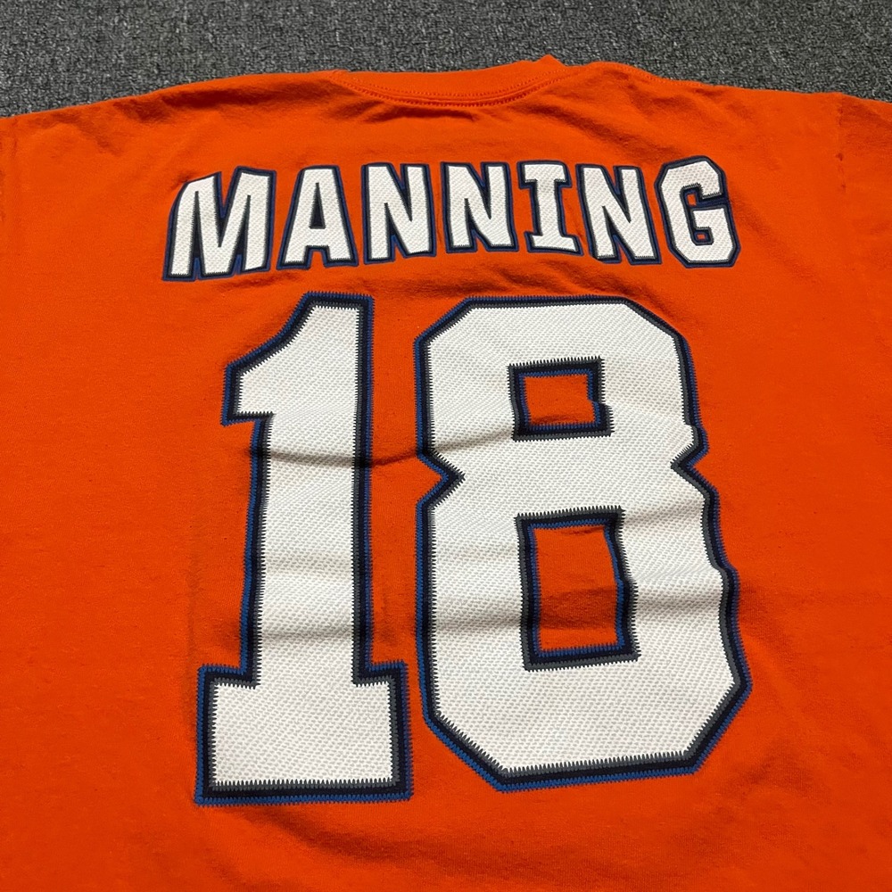Denver Broncos Peyton Manning‎ 18 Orange NFL Team Apparel T Shirt Mens Large - Picture 7 of 7